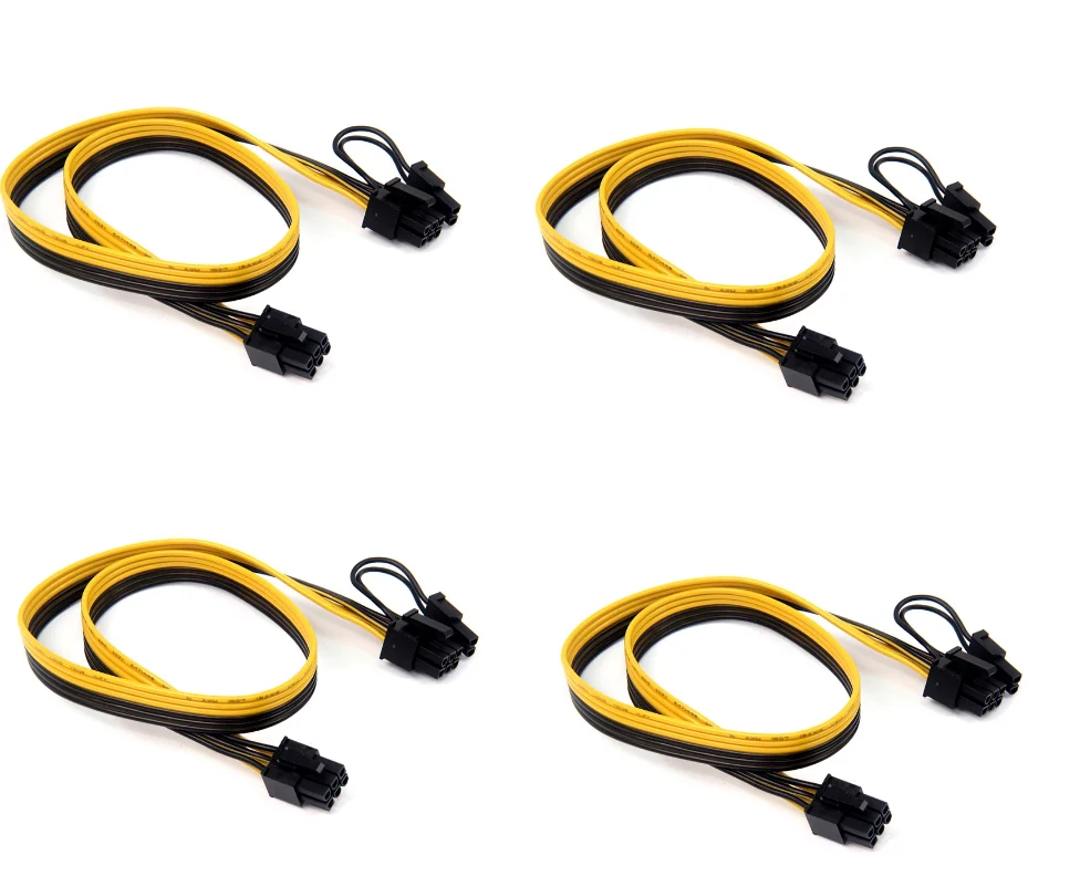 Câbles PCIe 6pins vers 8pins(6+2) 16AWG 50cm (Lot de 4)