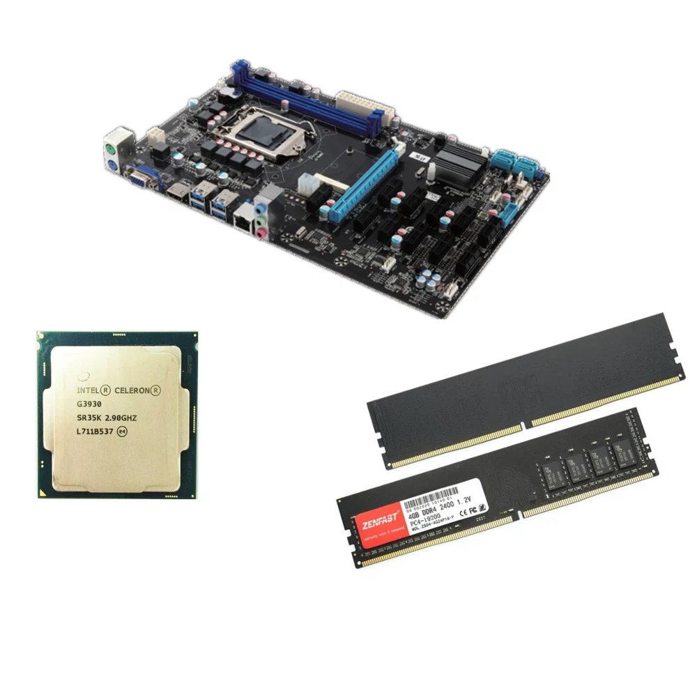 Pack Mining 12 GPU B250 Carte Mère Processeur Ram 8Go